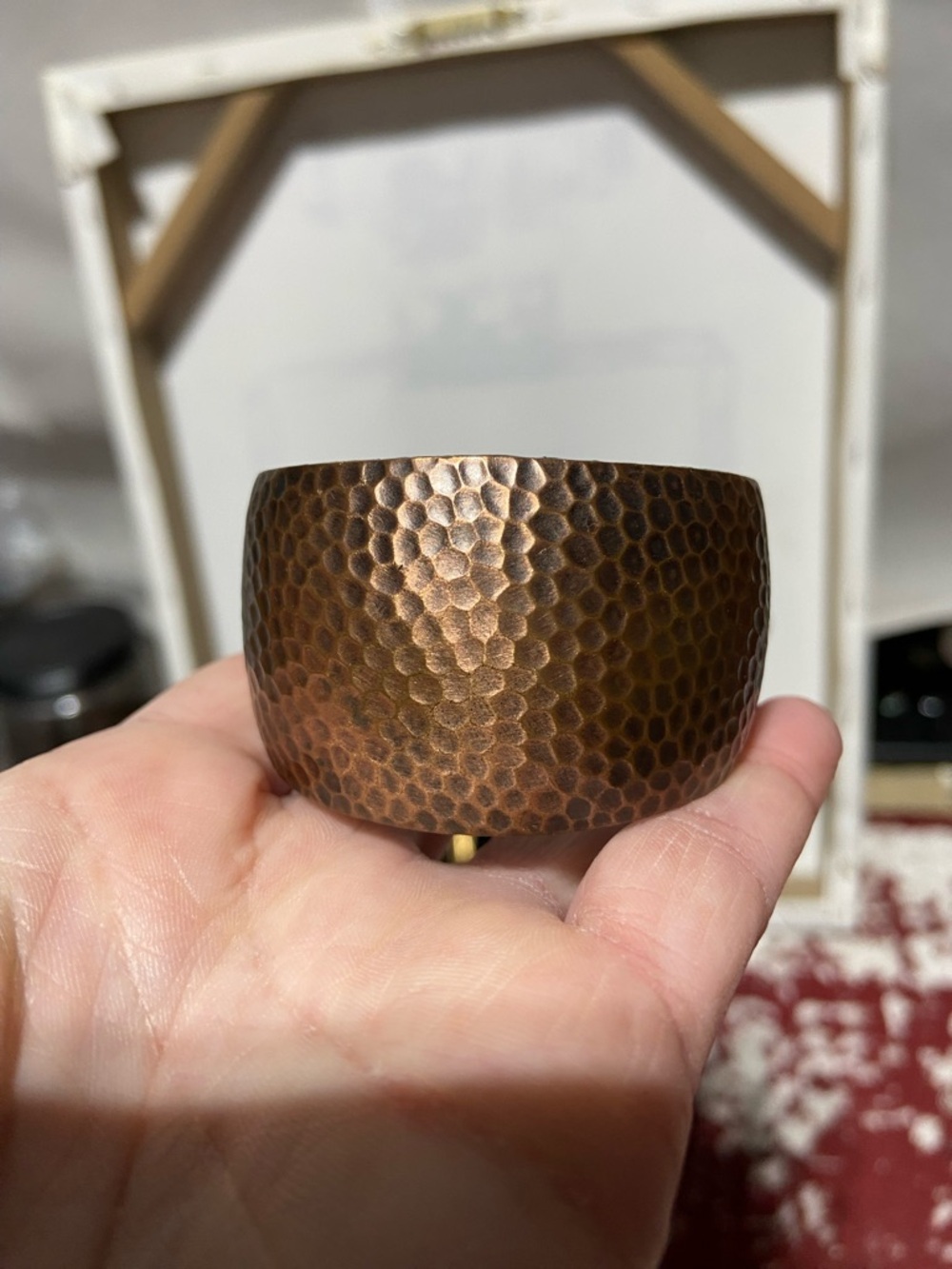 Hammered Copper Tone Cuff Bracelet